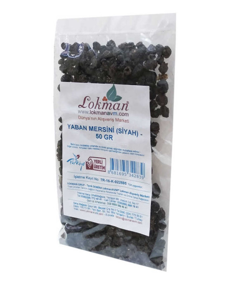 Doğal Acı Yaban Mersini Siyah 50 Gr Paket