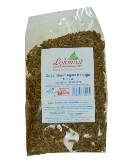 Doğal Barut Ağacı Kabuğu 100 Gr Paket
