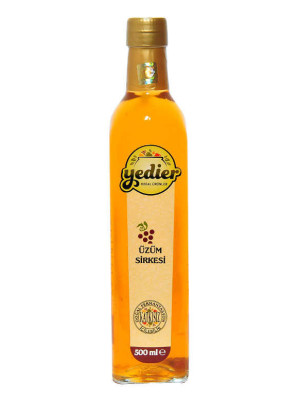 Doğal Fermantasyon Katkısız İçilebilir Üzüm Sirkesi Cam Şişe 500 ML