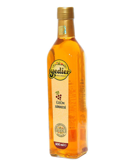 Doğal Fermantasyon Katkısız İçilebilir Üzüm Sirkesi Cam Şişe 500 ML