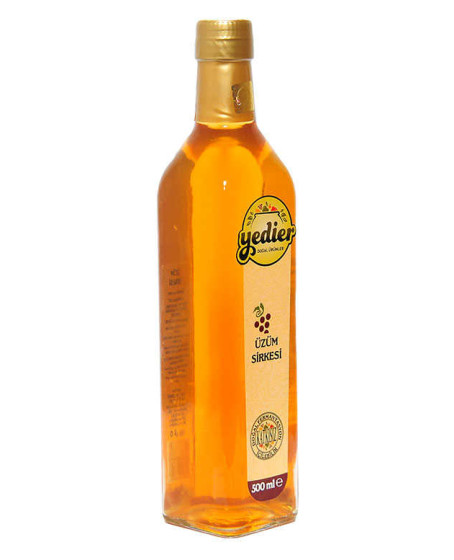 Doğal Fermantasyon Katkısız İçilebilir Üzüm Sirkesi Cam Şişe 500 ML