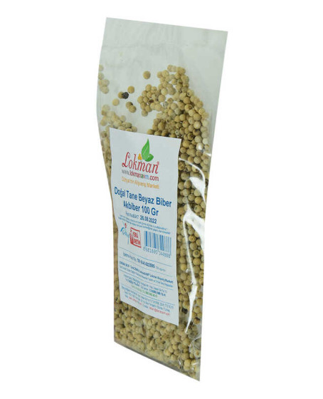 Doğal Tane Akbiber Beyaz Biber Beyaz Karabiber 100 Gr Paket