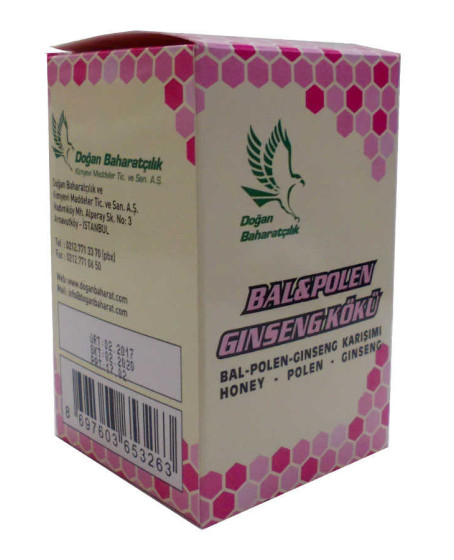 Bal Polen Ginsengli Karışım Cam Kavanoz 230 Gr
