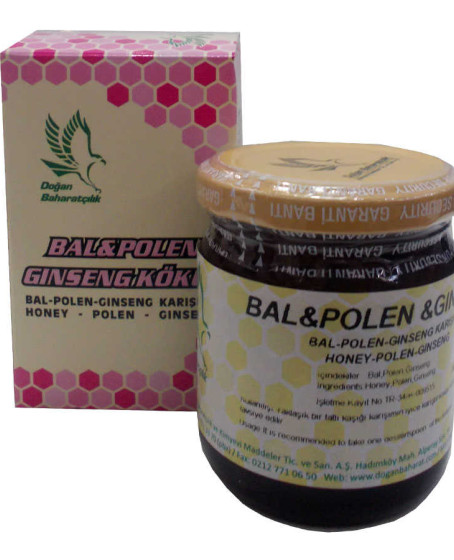 Bal Polen Ginsengli Karışım Cam Kavanoz 230 Gr