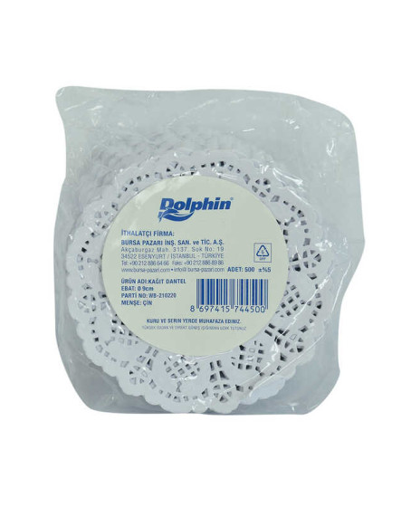Kağıt Bardak Altlığı 9 Cm Dantel Desenli Beyaz 500 Adetli 1 Paket