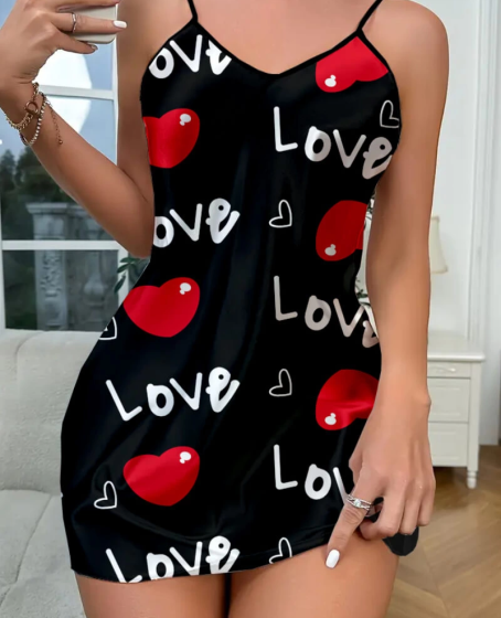 Love Desenli  Saten