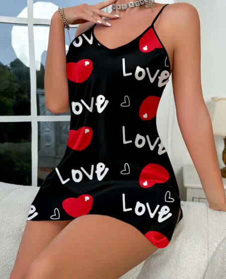 Love Desenli  Saten