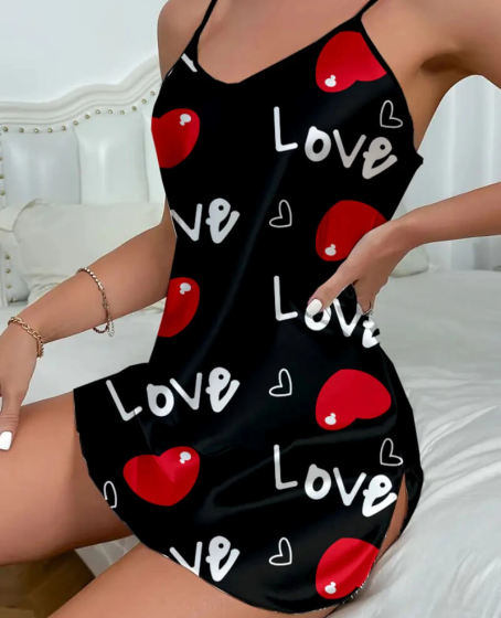Love Desenli  Saten