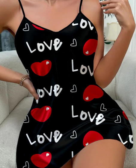 Love Desenli  Saten