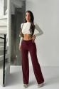 Fit comfort bej salaş pantolon bordo