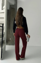 Fit comfort bej salaş pantolon bordo