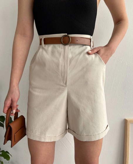 Gabardin kumaş şort Gabardin kumaş şort
