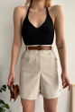 Gabardin kumaş şort Gabardin kumaş şort