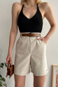 Gabardin kumaş şort Gabardin kumaş şort