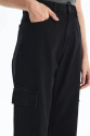 Kargo cep jeans pantolon siyah