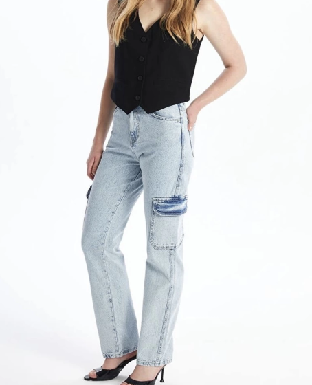 Kargo cep kar yıkama jeans pantolon Kargo cep kar yıkama jeans pantolon