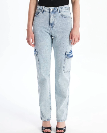Kargo cep kar yıkama jeans pantolon Kargo cep kar yıkama jeans pantolon