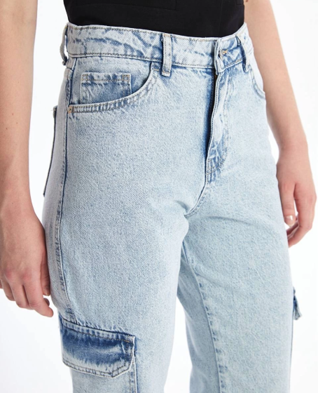 Kargo cep kar yıkama jeans pantolon Kargo cep kar yıkama jeans pantolon