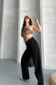 Palazzo straight enzim süper taş yıkama jeans pantolon siyah Palazzo straight enzim süper taş yıkama jeans pantolon siyah