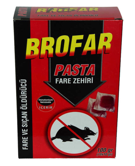 Fare ve Sıçan Öldürücü Pasta Fare Zehiri 100 Gr (10 Adet x 10 Gr)