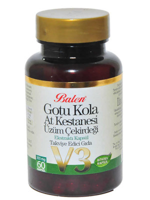 Gotu Kola At Kestanesi Üzüm Çekirdeği Ekstratı V3 60