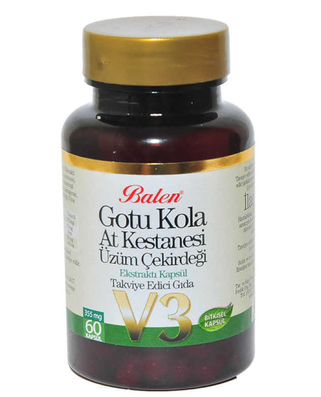 Gotu Kola At Kestanesi Üzüm Çekirdeği Ekstratı V3 60