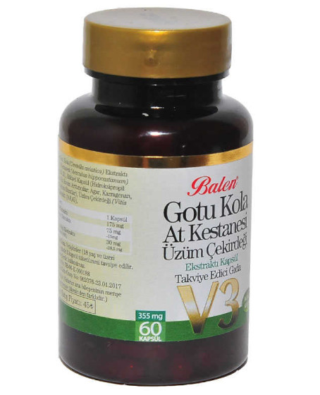 Gotu Kola At Kestanesi Üzüm Çekirdeği Ekstratı V3 60