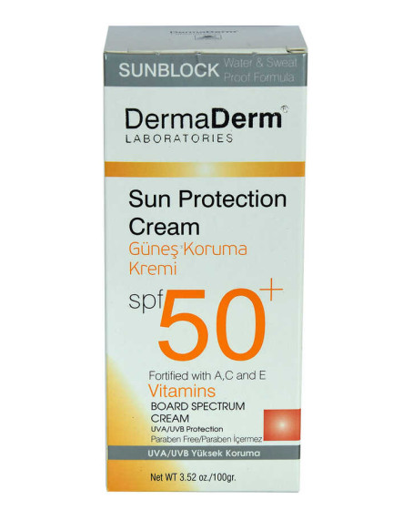 Güneş Koruma Kremi Spf 50+ Faktör Parabensiz UVA/UVB Yüksek Koruma 100 Gr
