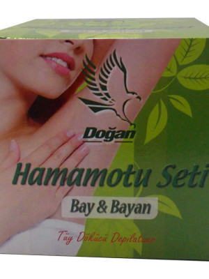 Hamamotu Seti Tüy Dökücü Toz Bay Bayan 100 Gr Kase Spatula Kolonyalı Mendil