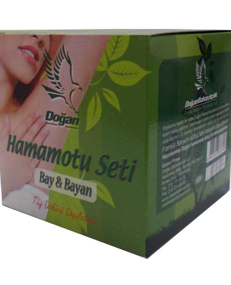 Hamamotu Seti Tüy Dökücü Toz Bay Bayan 100 Gr Kase Spatula Kolonyalı Mendil
