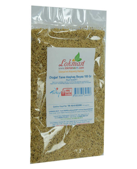 Haşhaş Tohumu Tane Doğal Beyaz 100 Gr Paket