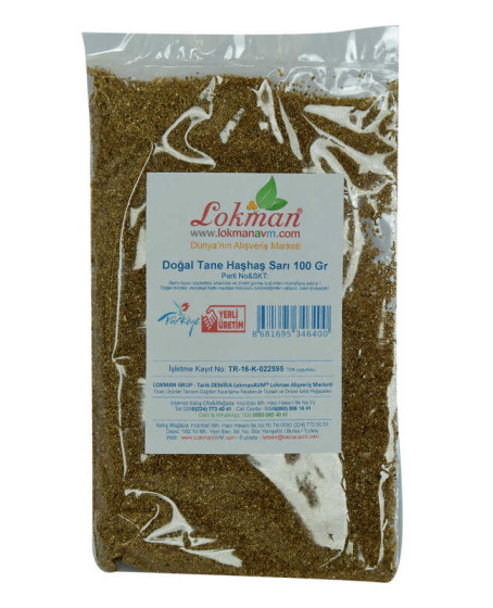 Haşhaş Tohumu Tane Doğal Sarı 100 Gr Paket