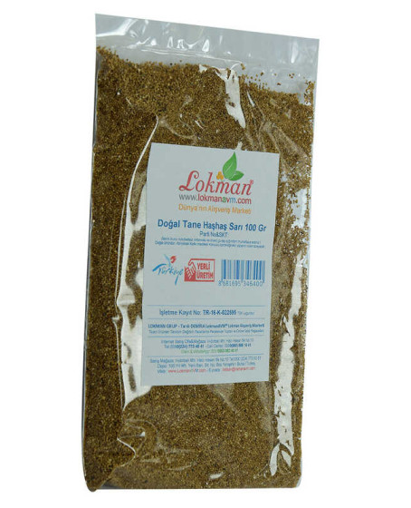 Haşhaş Tohumu Tane Doğal Sarı 100 Gr Paket