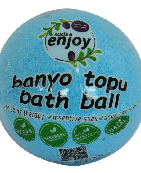 Himalaya Tuzlu El Yapımı Banyo Küvet Topu Sabunu Mavi 90-120 Gr