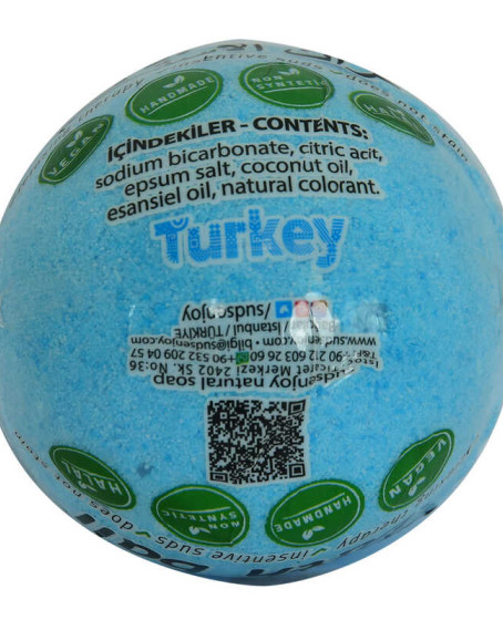 Himalaya Tuzlu El Yapımı Banyo Küvet Topu Sabunu Mavi 90-120 Gr