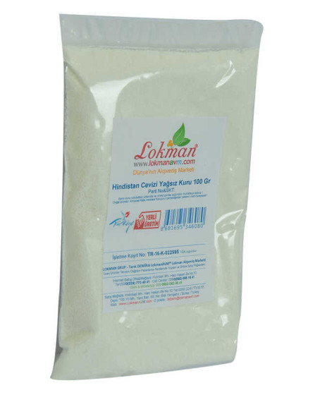 Hindistan Cevizi Yağsız Kuru 100 Gr Paket