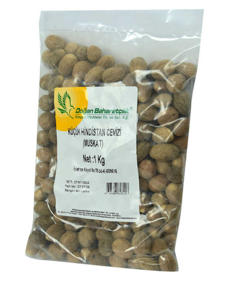 Hint Cevizi Muskat Küçük Hindistan Cevizi Doğal 1000 gr Paket