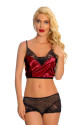Bordo Saten Dantelli Babydoll Şortlu Takım Bordo Saten Dantelli Babydoll Şortlu Takım