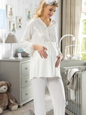 Ekru Hamile ( Lohusa ) Pijama Takımı Ekru Hamile ( Lohusa ) Pijama Takımı
