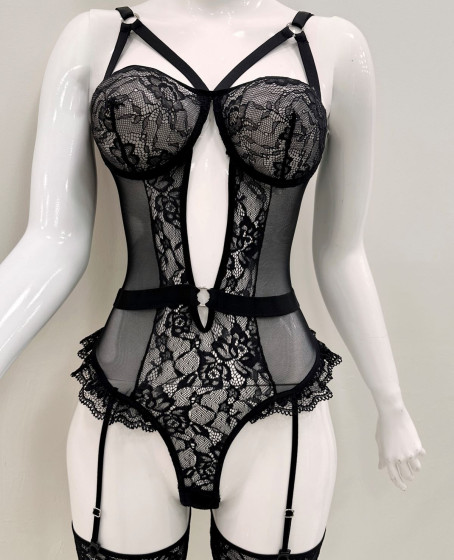 Afrodit Siyah Sexy Jartiyer Takım -1050