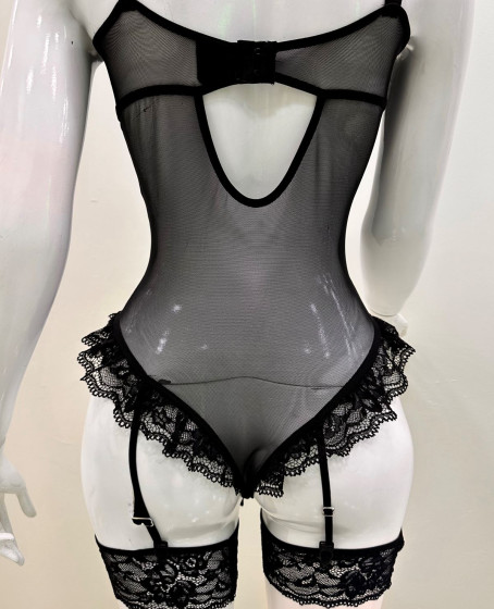 Afrodit Siyah Sexy Jartiyer Takım -1050