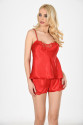 Kırmızı Saten Babydoll Şortlu Takım Kırmızı Saten Babydoll Şortlu Takım