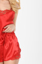 Kırmızı Saten Babydoll Şortlu Takım Kırmızı Saten Babydoll Şortlu Takım