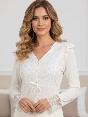 Ekru Penye Pijama Takımı