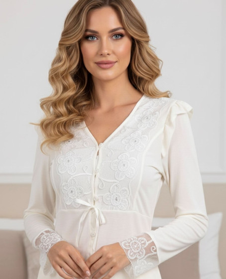 Ekru Penye Pijama Takımı Ekru Penye Pijama Takımı
