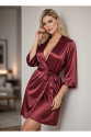 Bordo İpek Saten Sabahlık