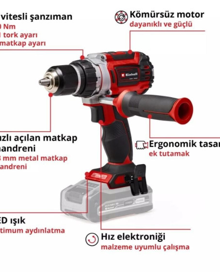 Einhell TP-CD 18/60 Lİ BL Solo Akülü Vidalama Akü ve Şarj Cihazı Hariç Einhell TP-CD 18/60 Lİ BL Solo Akülü Vidalama Akü ve Şarj Cihazı Hariç
