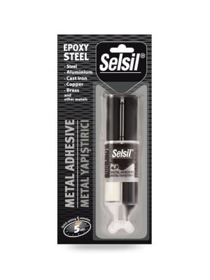 Selsil Epoksi Metal Yapıştırıcı Enjektör 5 Dakika 28 Gr
