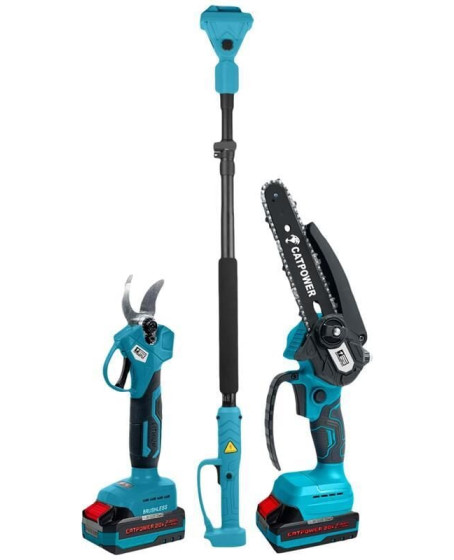 Cat Power 1520 Akülü Dal Kesme ve Budama Makası Seti Teleskopik Saplı Cat Power 1520 Akülü Dal Kesme ve Budama Makası Seti Teleskopik Saplı