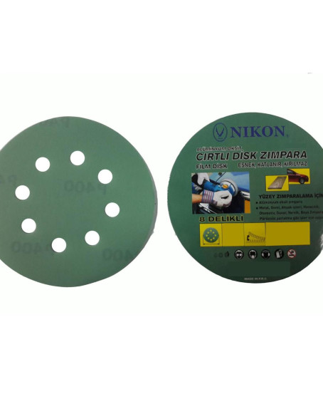Nikon 52035 Kırılmaz Yeşil Cırt Zımpara 125X60 Kum 8 Delikli